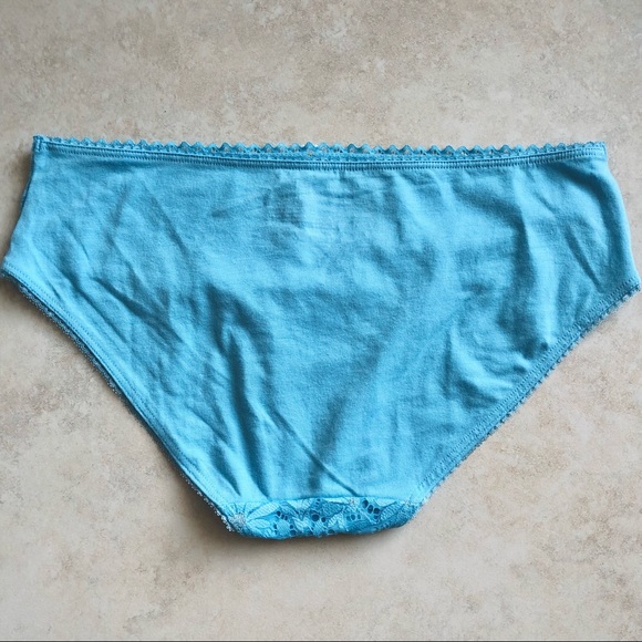 Victoria Secret Blue Lace Shine Panty LOT Medium - Picture 3 of 11
